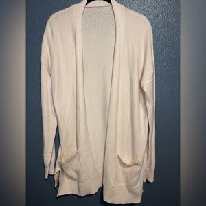 Cream Open Front Cardigan Sweater